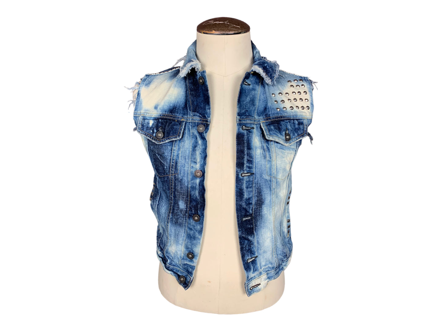 Pierce The Veil Denim Vest Custom Rework M