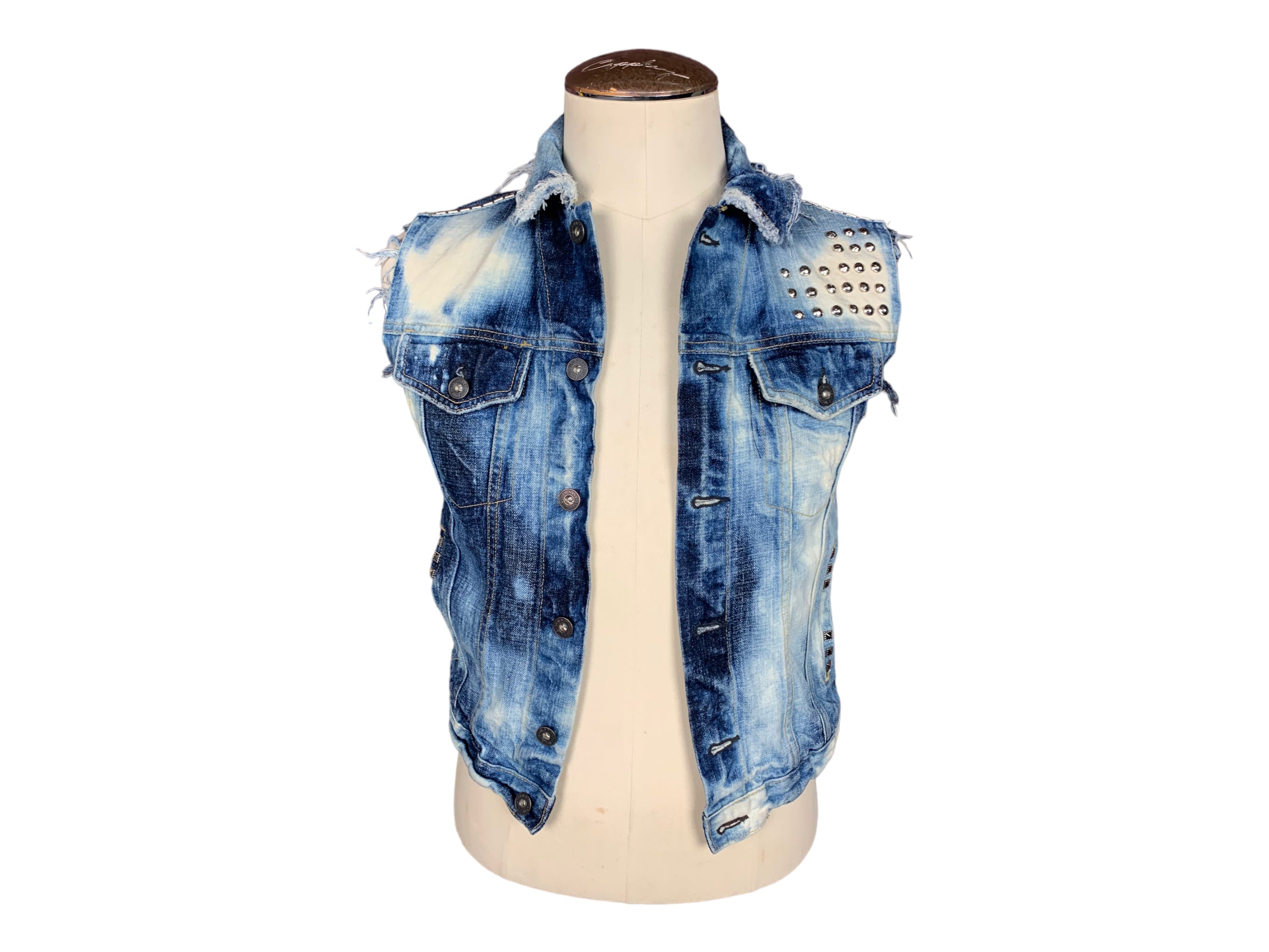 Pierce The Veil Denim Vest Custom Rework M
