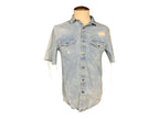 Weezer Denim Shirt Custom Rework L
