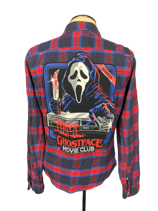 Ghostface Scream Flannel Custom Rework L