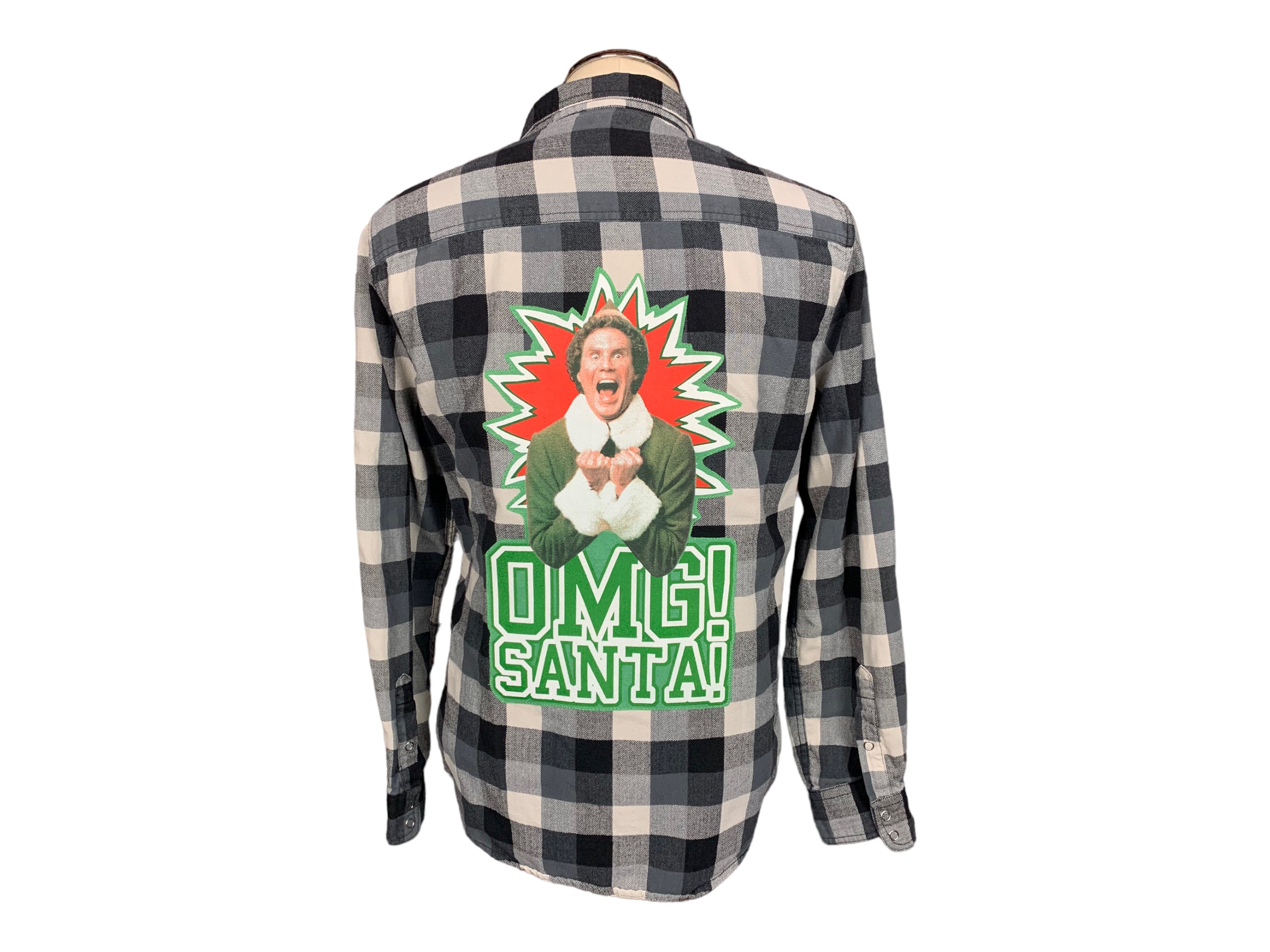 Elf Flannel Shirt Custom Rework L