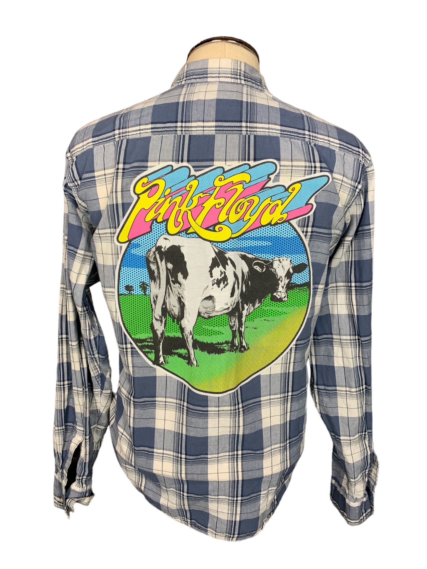 Pink Floyd Plaid Shirt Custom Rework XL