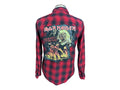 Iron Maiden "Number of the Beast" Flannel Shirt Custom Rework Large