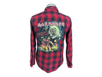 Iron Maiden "Number of the Beast" Flannel Shirt Custom Rework Large