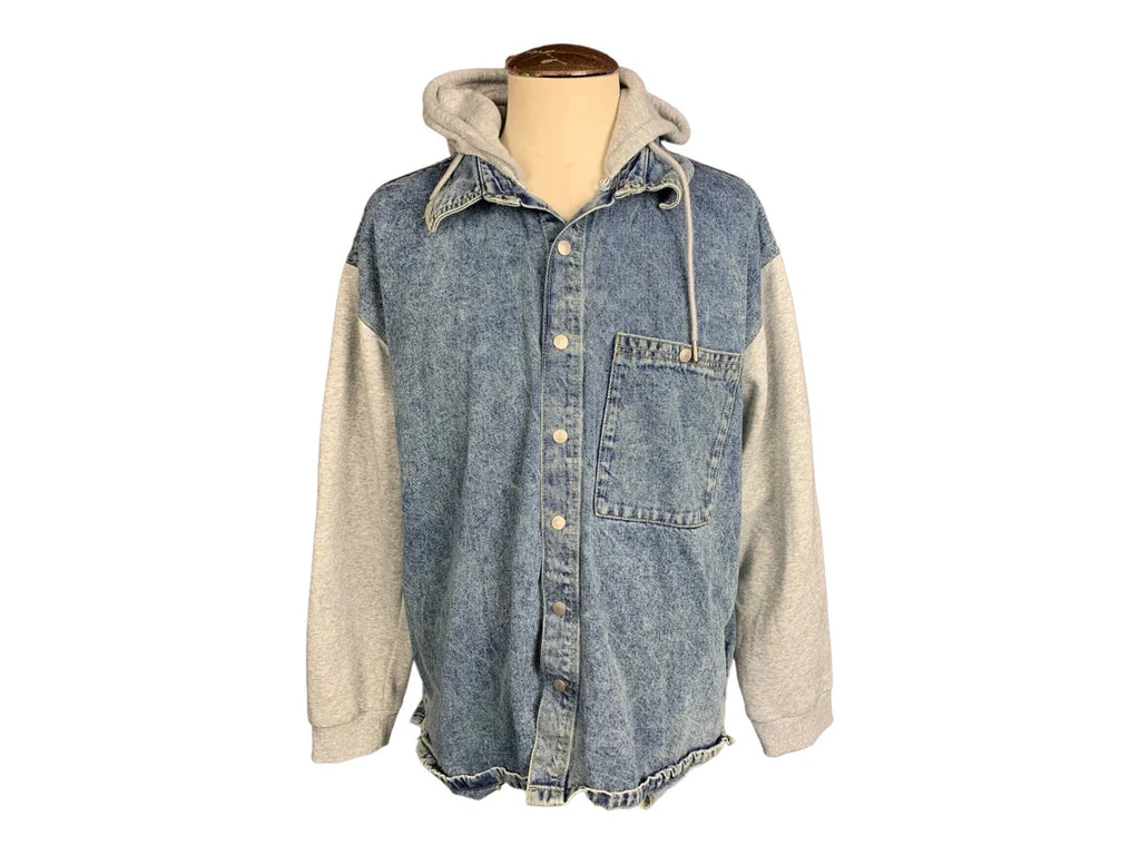 Metallica Hooded Denim Shacket Custom Rework OS XL