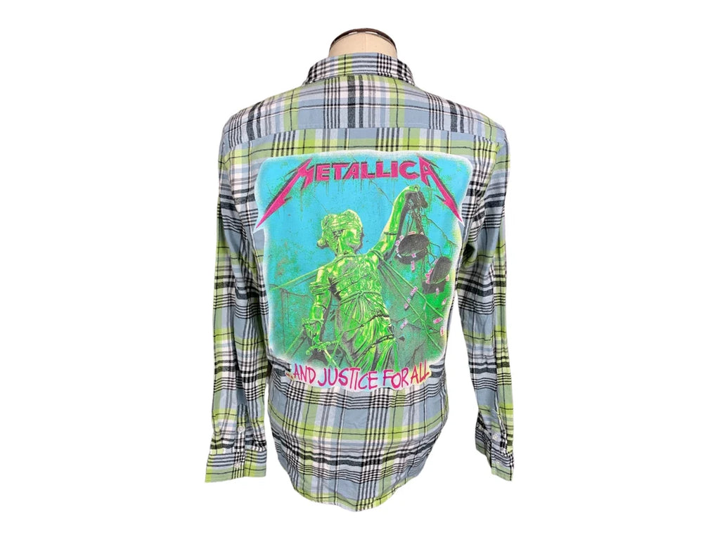 Metallica Flannel Shirt Custom Rework Large