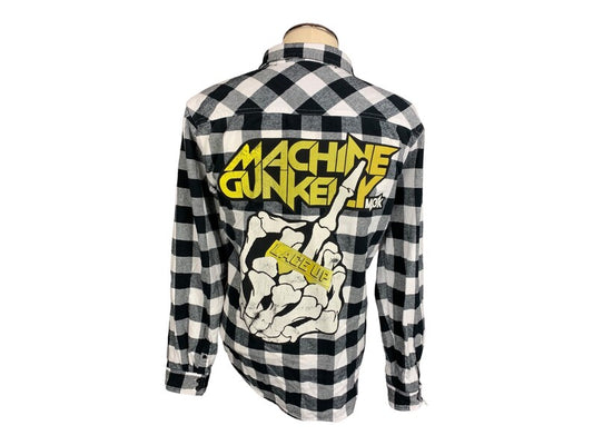 Machine Gun Kelly Lace Up Flannel Shirt Custom Rework Large