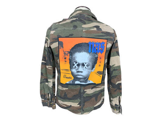 Nas Camo Jacket Custom Rework Ladies M