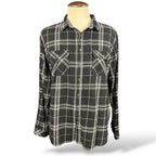 Nightmare Before Christmas reworked black plaid flannel, front view