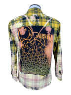 Nirvana Flannel Shirt Custom Rework Bleached & Distressed L