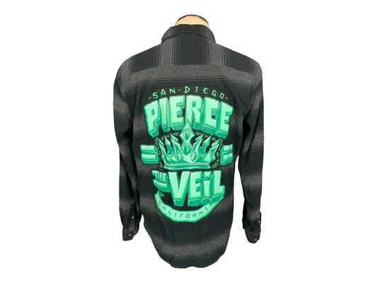 Pierce the Veil Flannel Shirt Custom Rework L