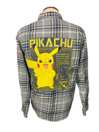 Pikachu Pokemon Flannel Custom Reworked Shirt XL