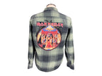 Iron Maiden "Powerslave" Flannel Shirt Custom Rework Large