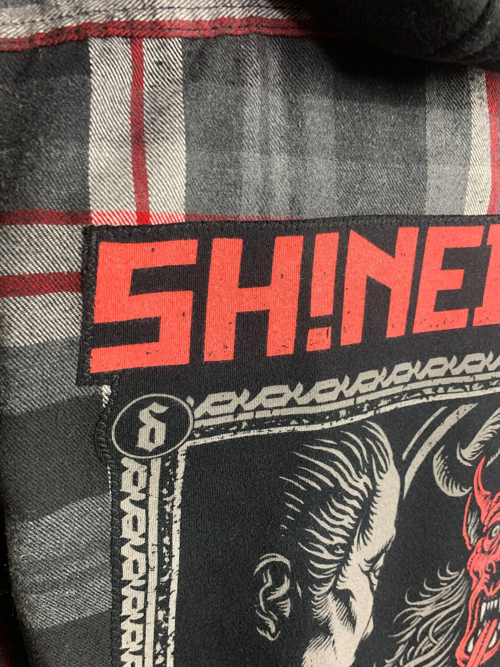 Shinedown Hooded Flannel Shirt Custom Rework M