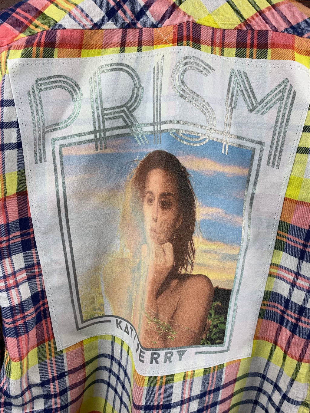 Katy Perry Flannel Shirt Custom Rework Ladies L