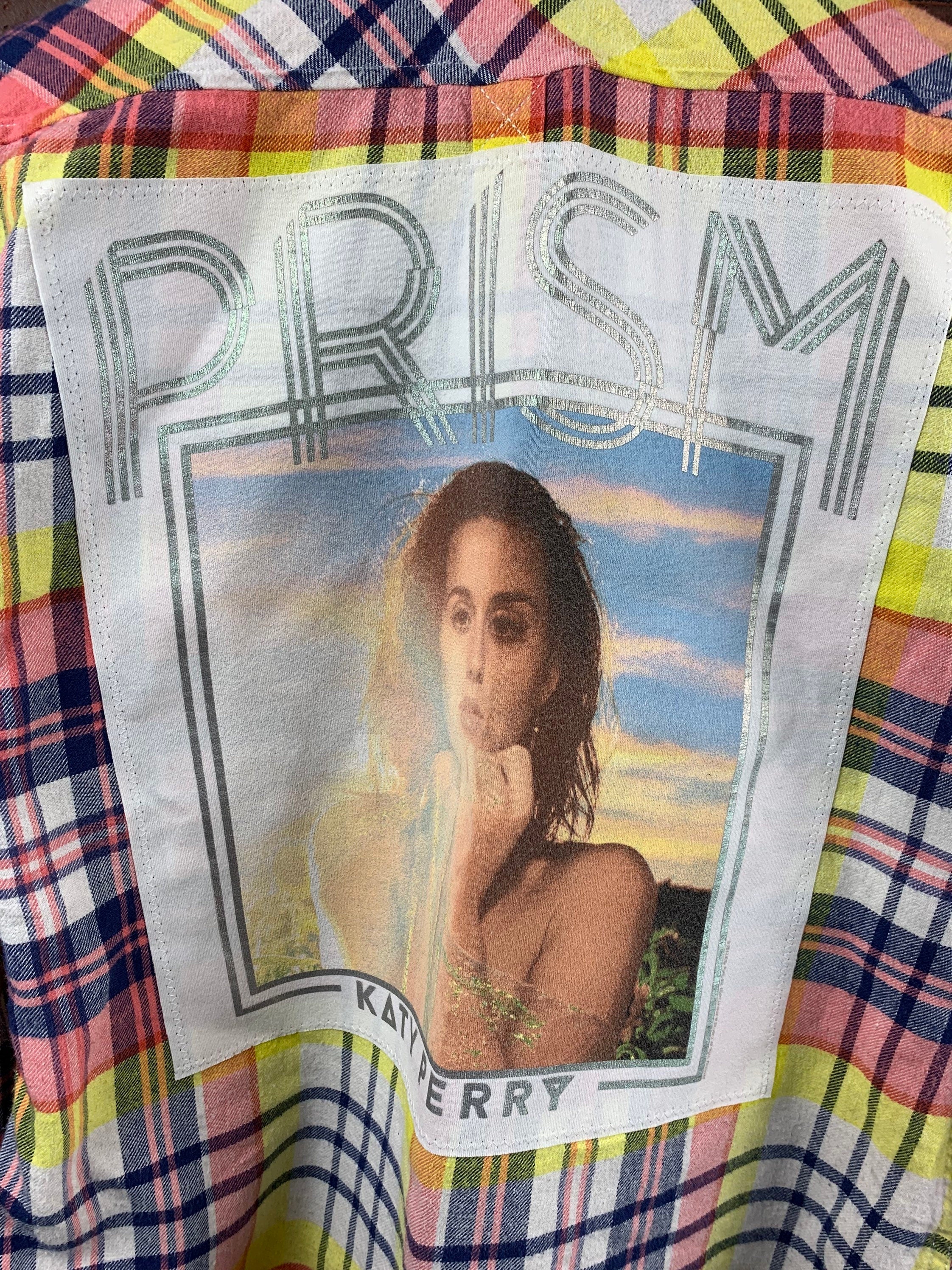Katy Perry Flannel Shirt Custom Rework Ladies L