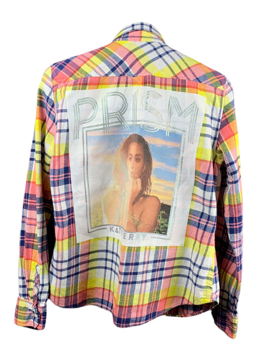 Katy Perry Flannel Shirt Custom Rework Ladies L