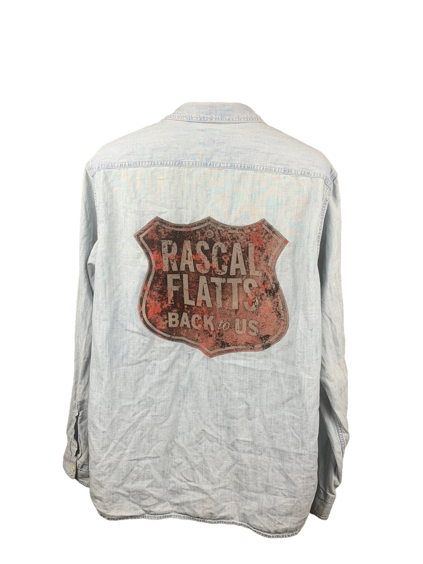 Rascall Flatts Denim Shirt Custom Rework L