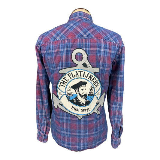 The Flatliners Plaid Corduroy Shirt Custom Rework XL