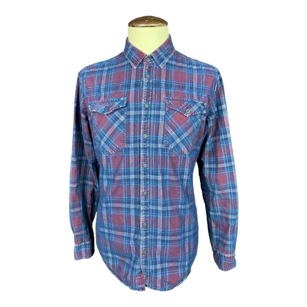 The Flatliners Plaid Corduroy Shirt Custom Rework XL