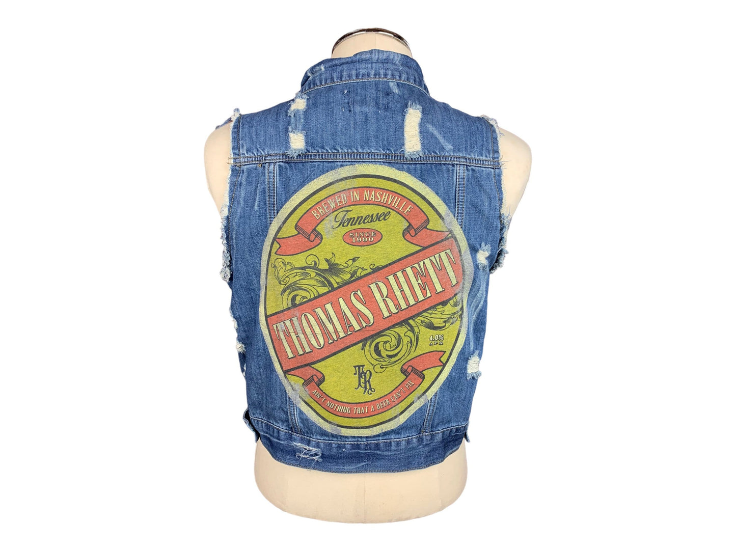Thomas Rhett Jean Vest Custom Rework Ladies XL