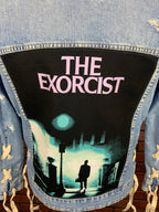 The Exorcist Torn and Tied Jean Jacket Custom Rework S
