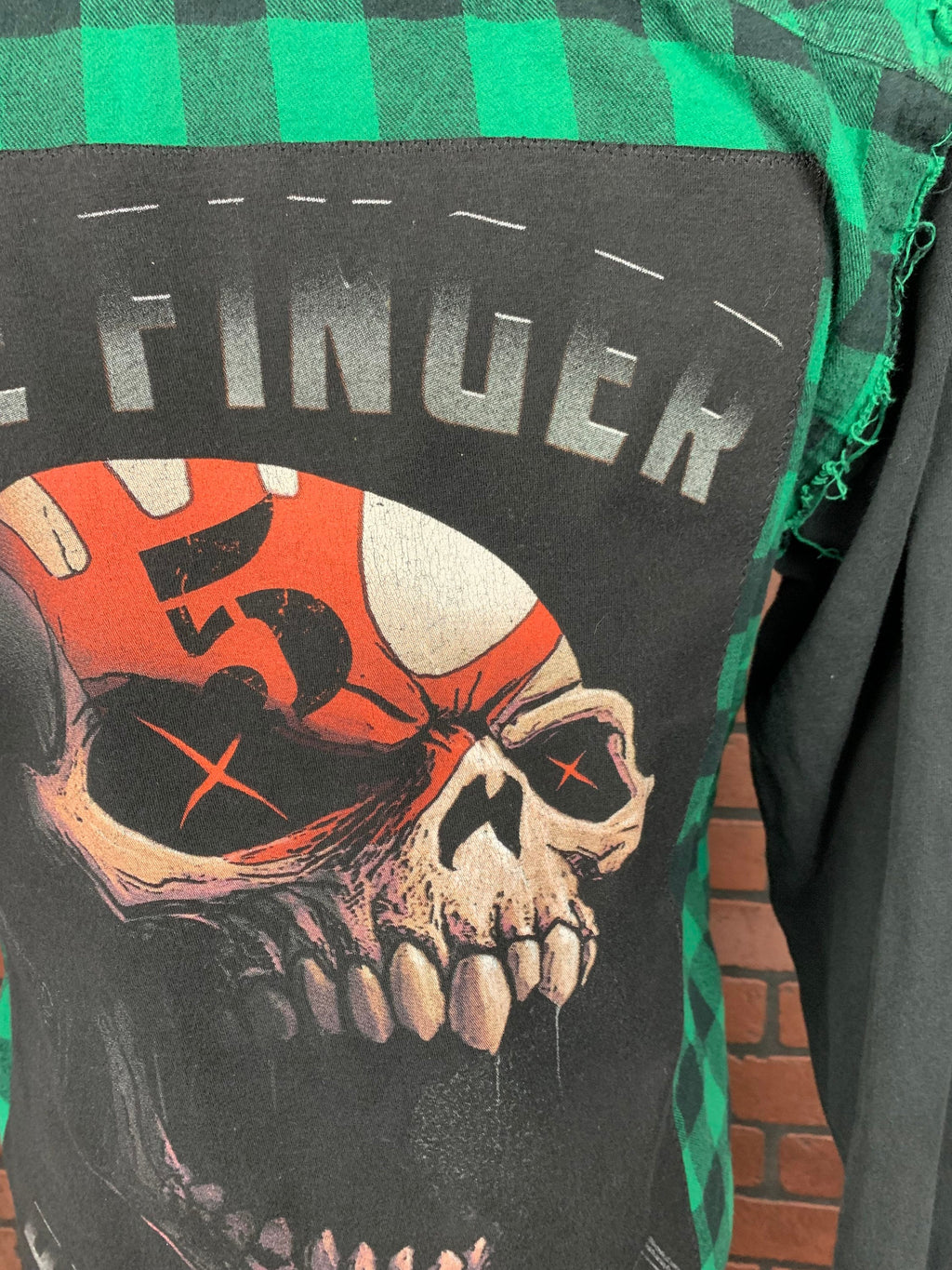 Five Finger Death Punch Flannel Custom Rework Shirt L