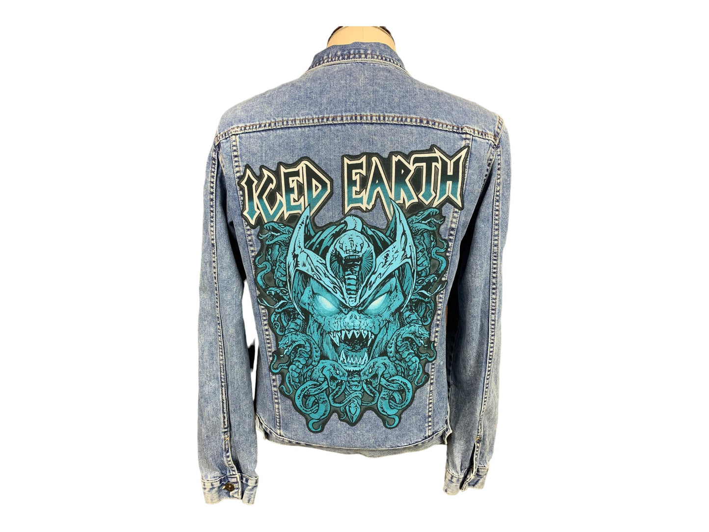 Iced Earth Jean Jacket Custom Rework L