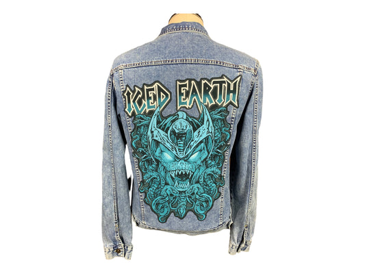 Iced Earth Jean Jacket Custom Rework L
