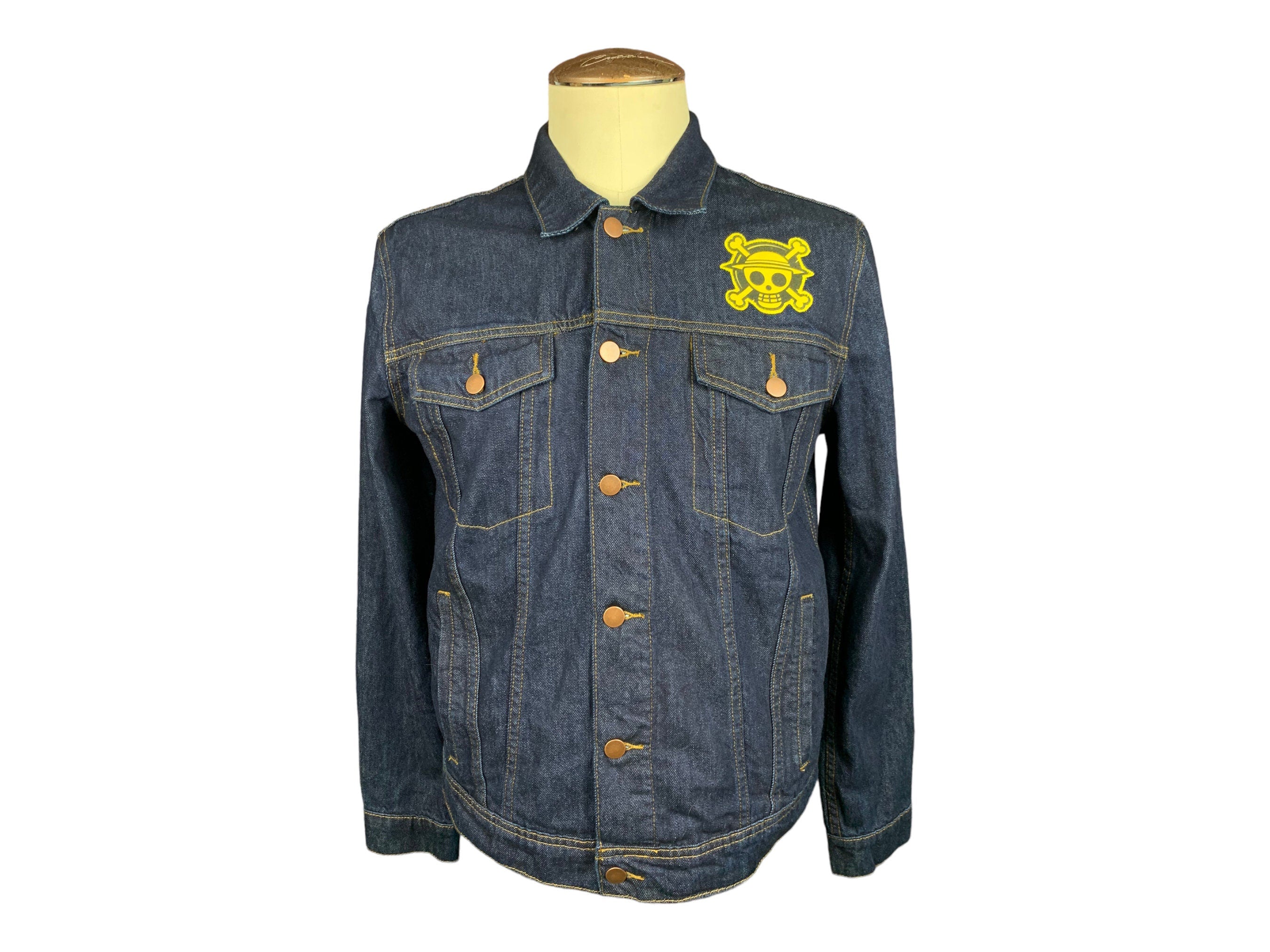 One Piece Jean Jacket Custom Rework L