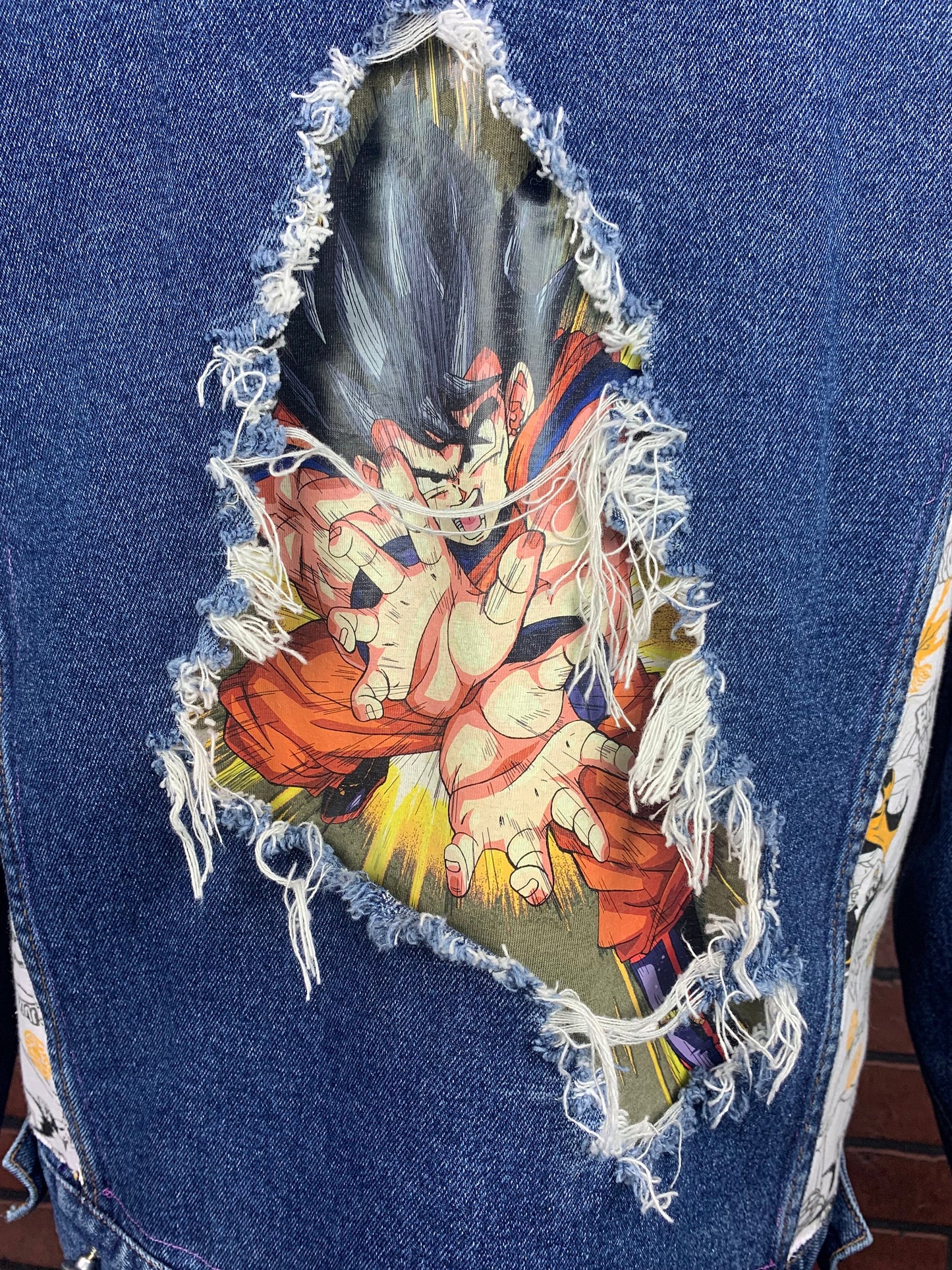 Dragonball Z Jean Jacket Custom Rework L