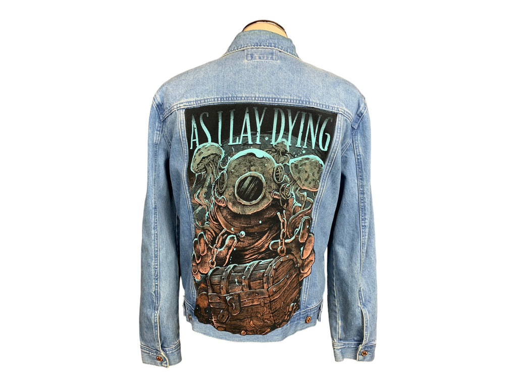 As I Lay Dying Jean Jacket Custom Rework Xl